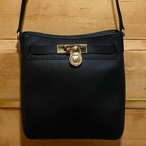 NWT Michael Kors Genuine Saffiano Leather Padlock Crossbody Bag